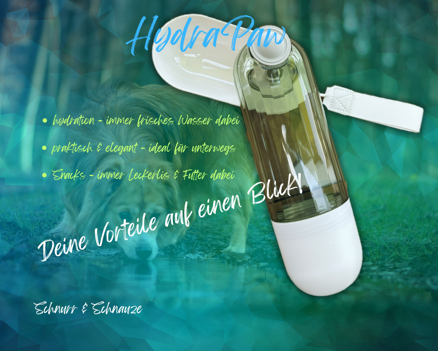 HydraPaw | die 3-in-1 Trink- & Futterflasche