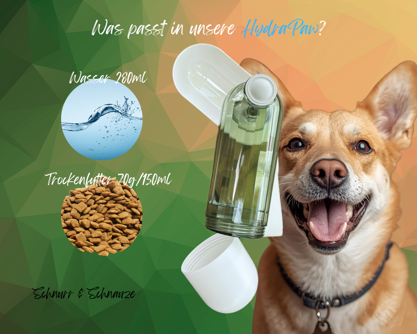 HydraPaw | die 3-in-1 Trink- & Futterflasche